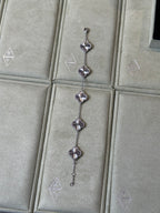 van cleef & arpels White Gold Guilloche Vintage Alhambra Bracelet 5 Motif