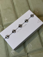 van cleef & arpels White Gold Guilloche Vintage Alhambra Bracelet 5 Motif