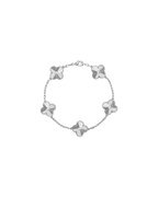 van cleef & arpels White Gold Guilloche Vintage Alhambra Bracelet 5 Motif